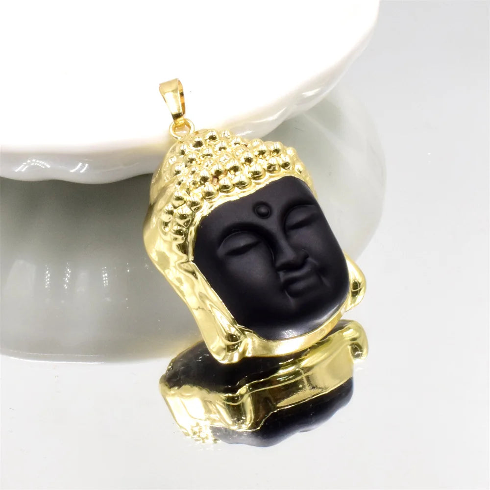 Obsidienne Pendentif Bouddha
