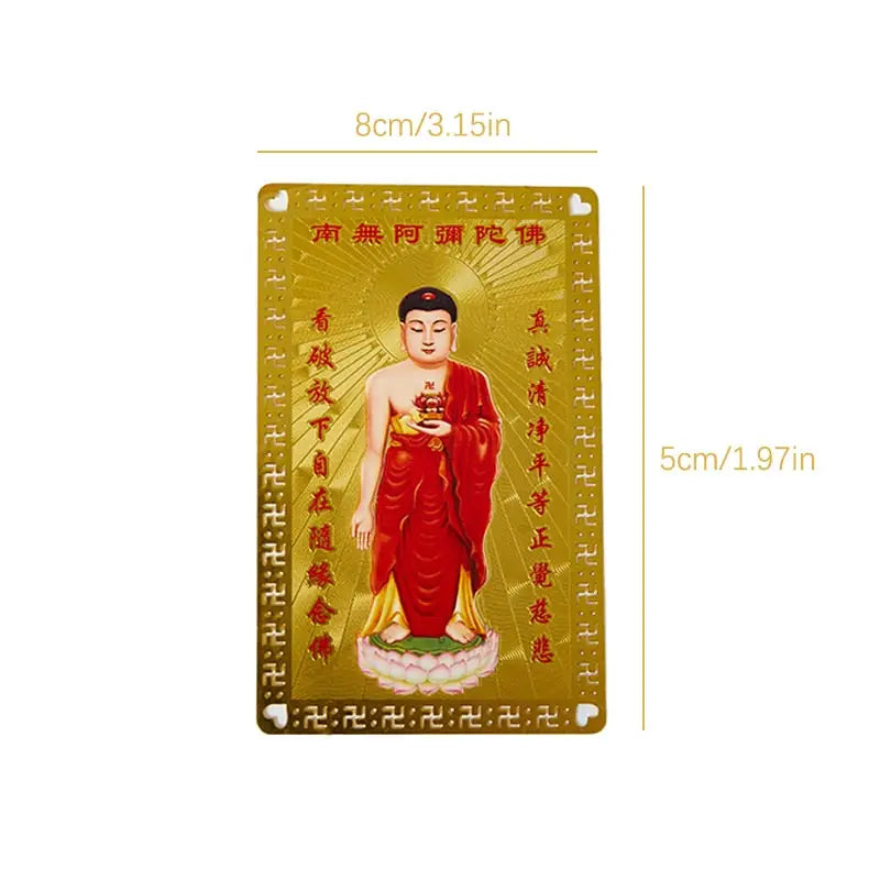 Collection cartes en cuivre Thangka Or