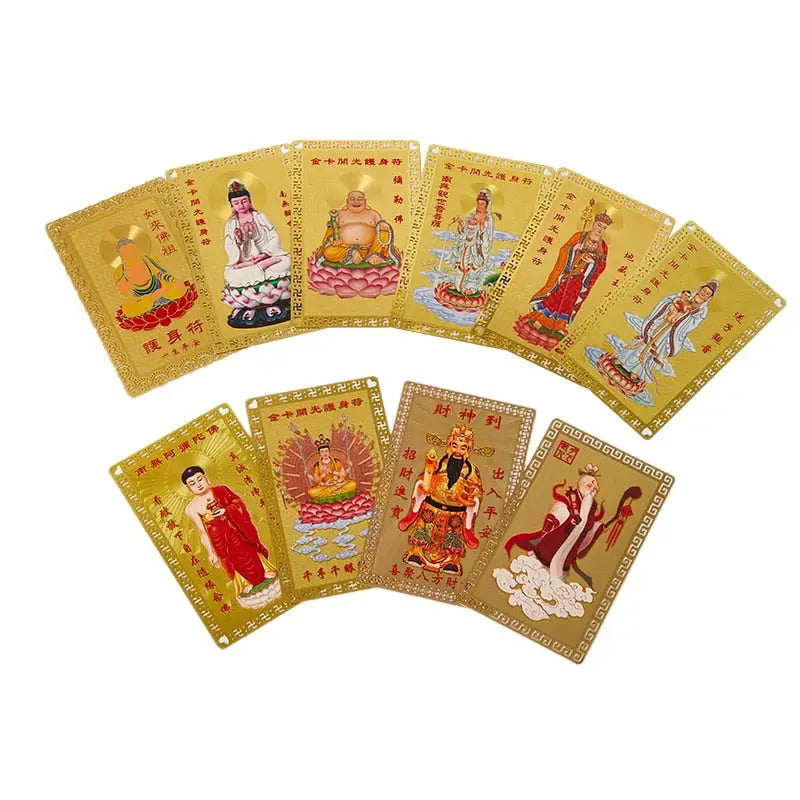 Collection cartes en cuivre Thangka Or