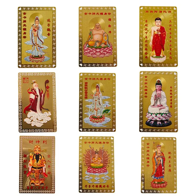 Collection cartes en cuivre Thangka Or