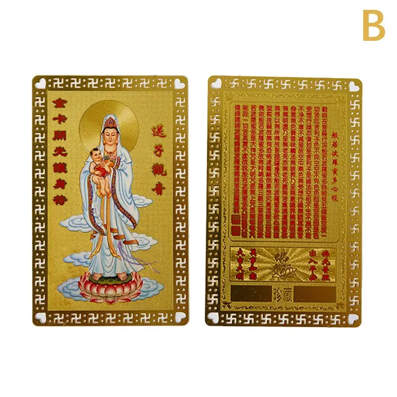 Collection cartes en cuivre Thangka Or - B