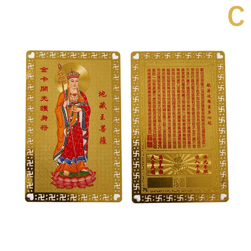 Collection cartes en cuivre Thangka Or - C