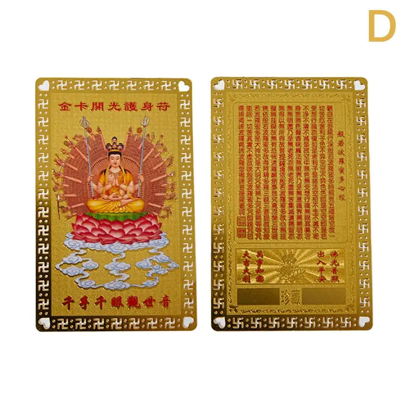 Collection cartes en cuivre Thangka Or - D