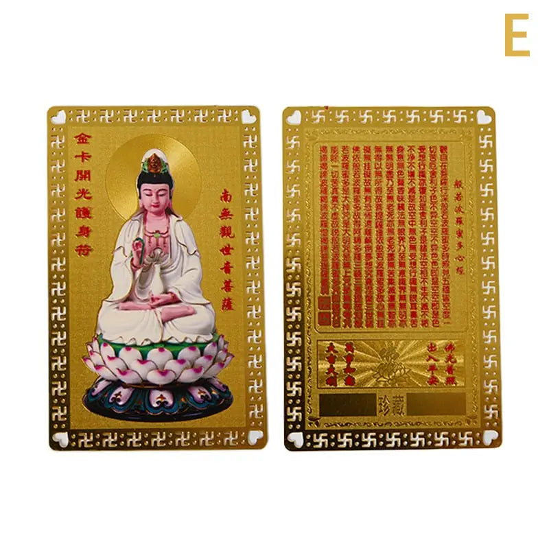 Collection cartes en cuivre Thangka Or - E