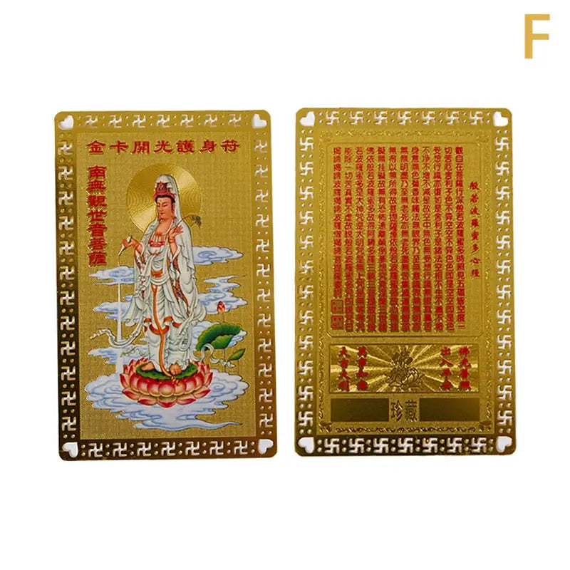 Collection cartes en cuivre Thangka Or - F