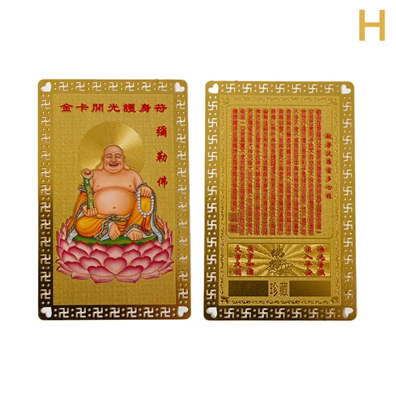 Collection cartes en cuivre Thangka Or - H