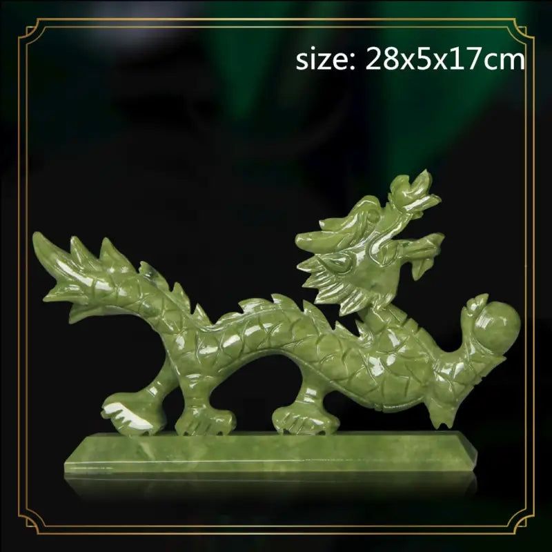 Dragon du zodiaque chinois pierre de Jade - 28x5x17cm